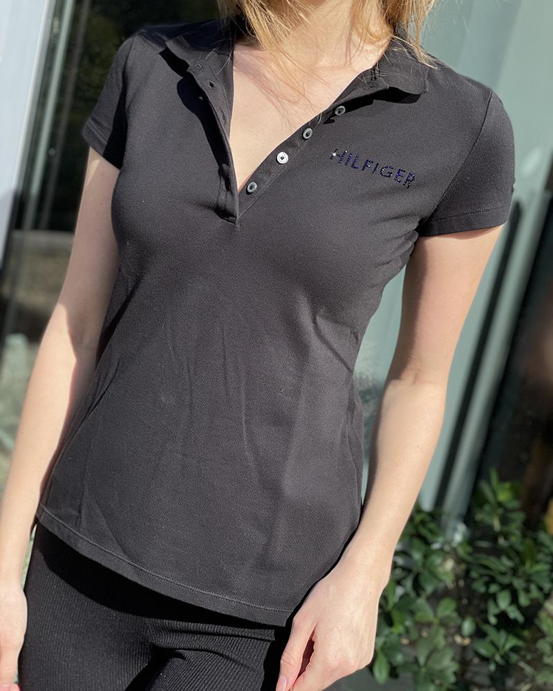 Polo triko dámské Tommy Hilfiger černé