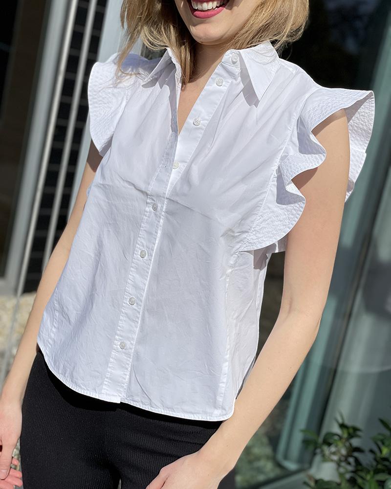 Women's shirt Pinko white with ruffles