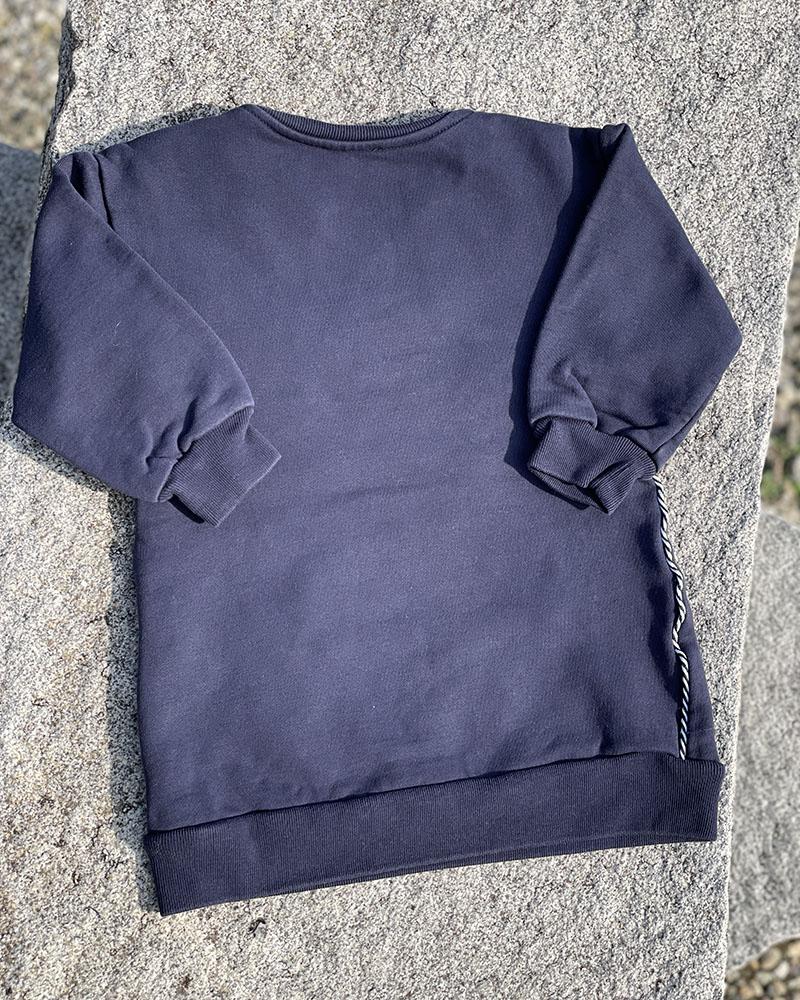 Mikina dětská Diesel tmavě modrá s růží