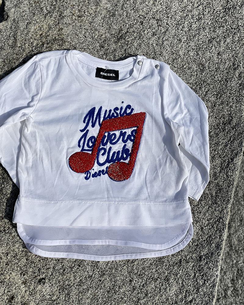 Triko dětské Diesel bílé s nápisem