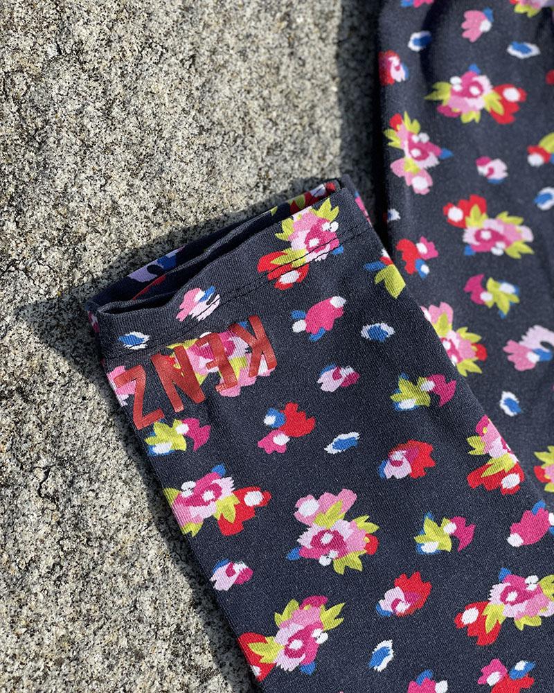 Children's leggings Kenzo blue with flowers