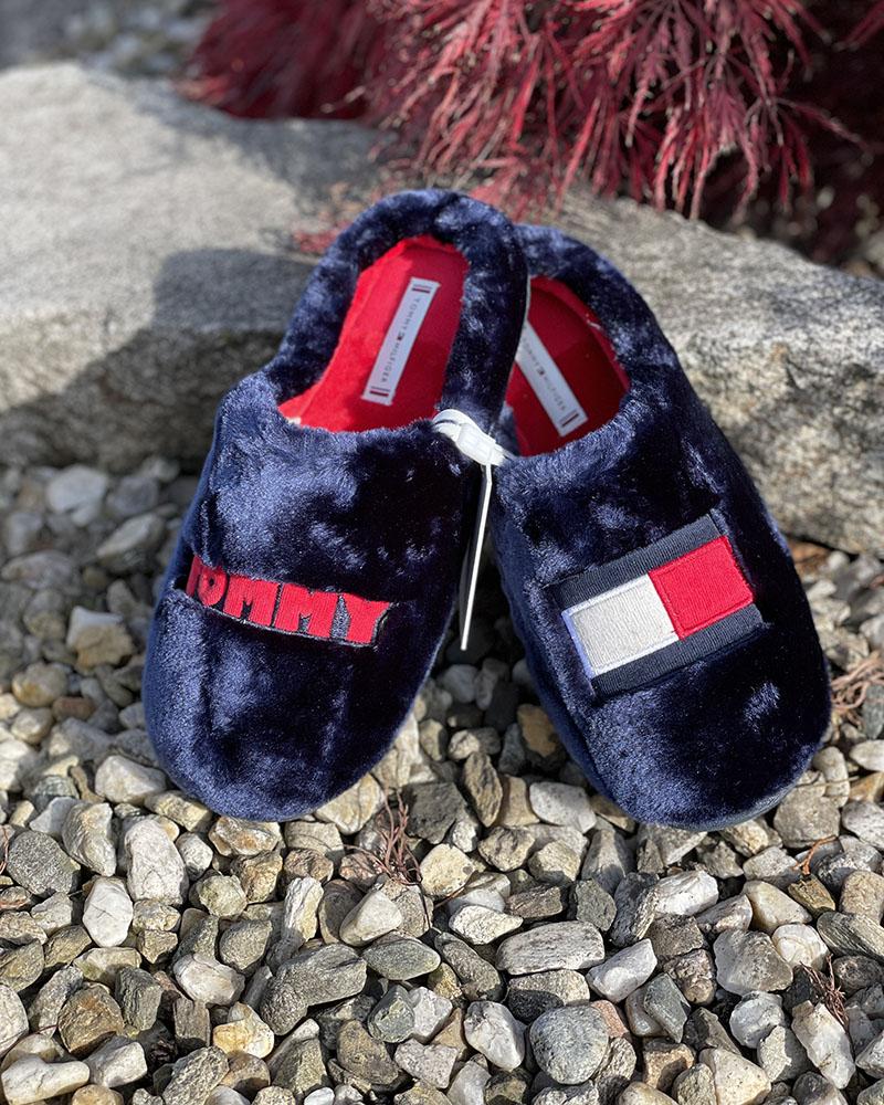 Papuče dámské Tommy Hilfiger plyšové modré