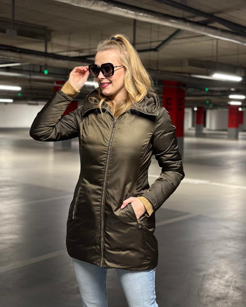 Bunda dámská Massimo Dutti zelená