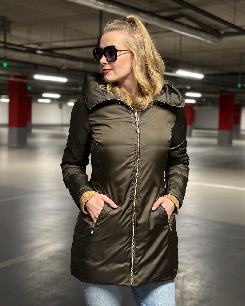 Bunda dámská Massimo Dutti zelená