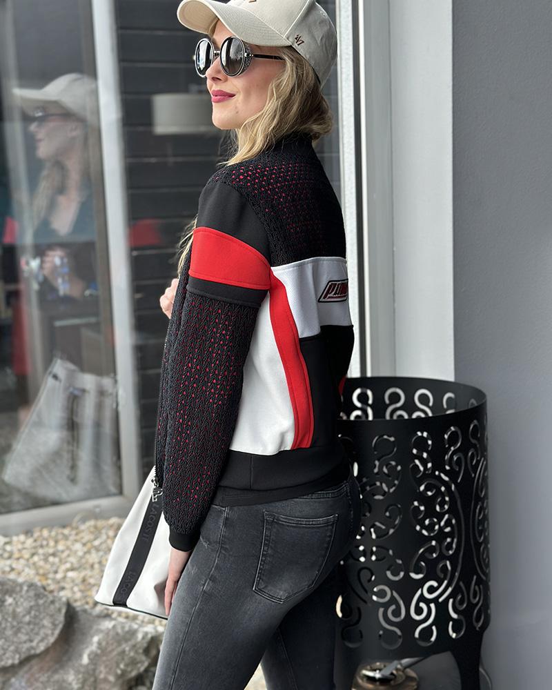 Pinko women's jacket black with lettering
