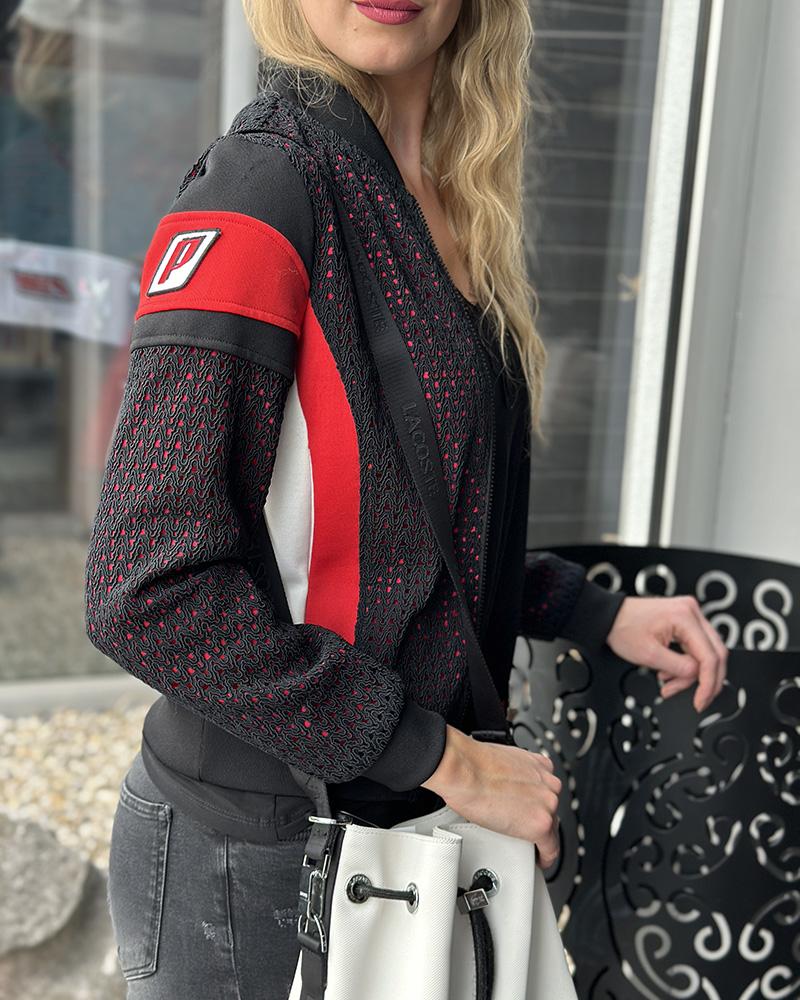 Pinko women's jacket black with lettering