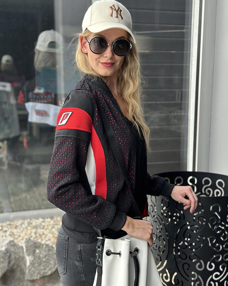 Pinko women's jacket black with lettering