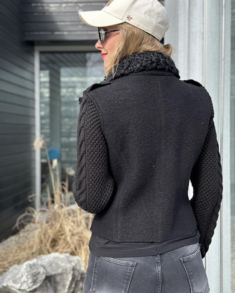 Diesel women's black sweater coat