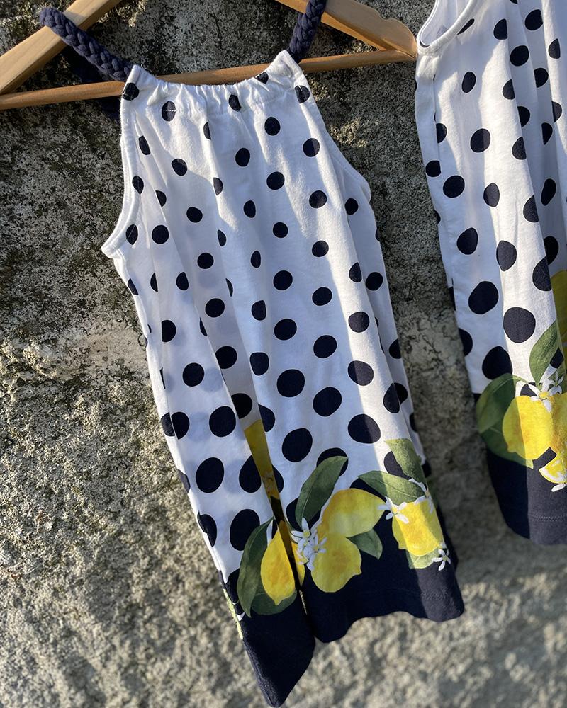 Children's Mayoral dress with polka dots and lemons