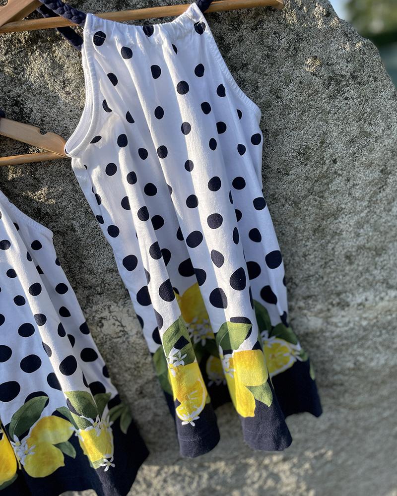 Children's Mayoral dress with polka dots and lemons