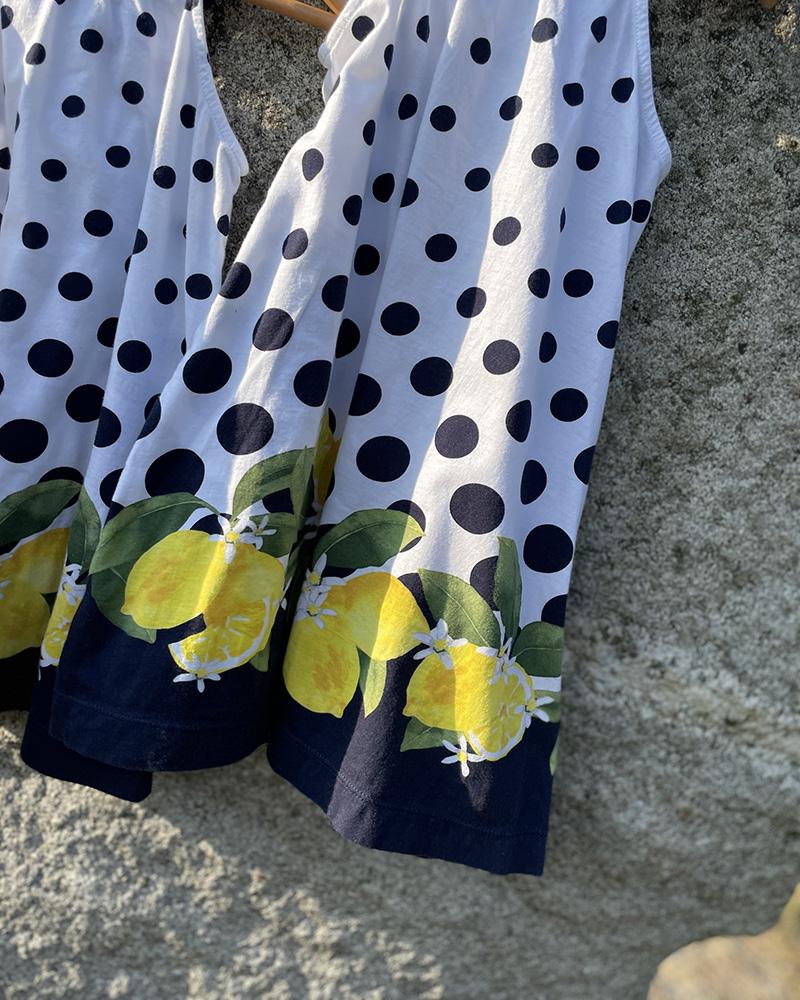 Children's Mayoral dress with polka dots and lemons