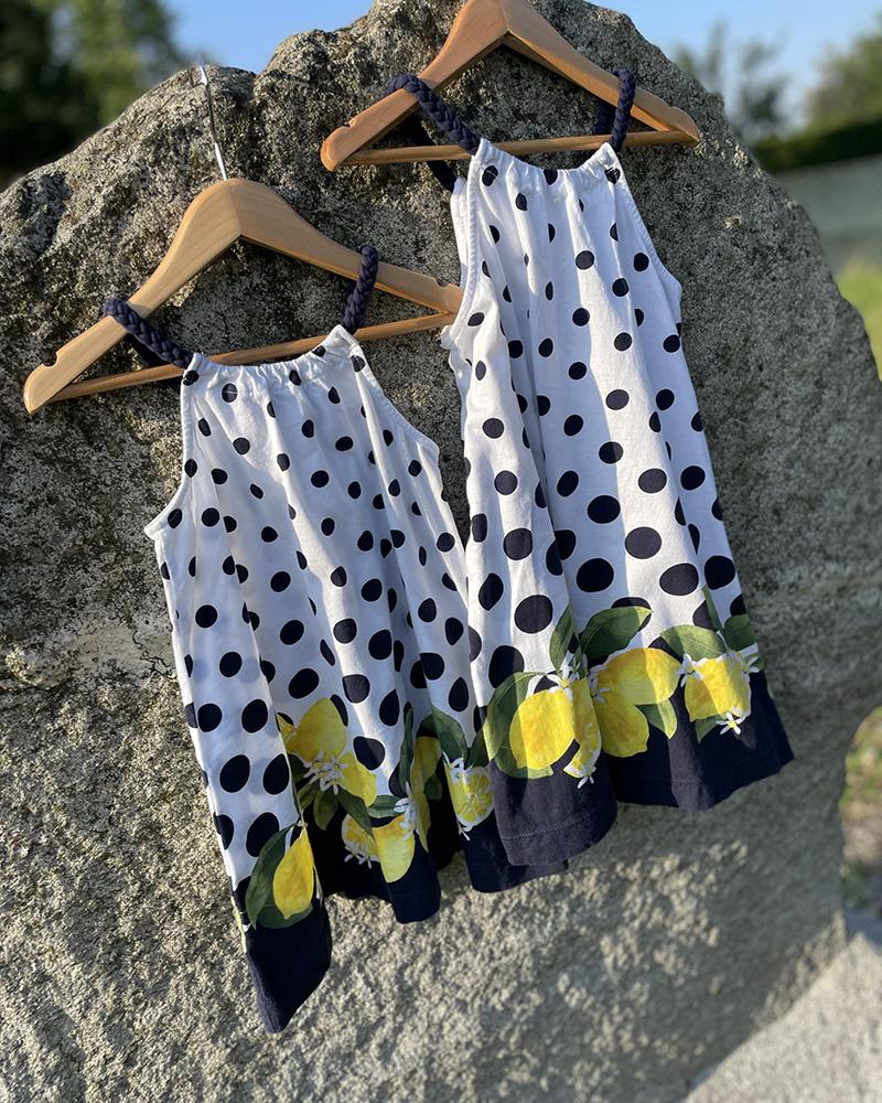 Children's Mayoral dress with polka dots and lemons