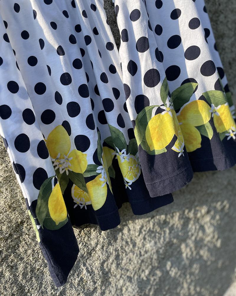 Children's Mayoral dress with polka dots and lemons