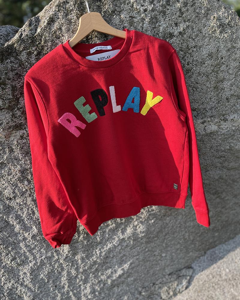 Women's sweatshirt Replay with a colorful inscription