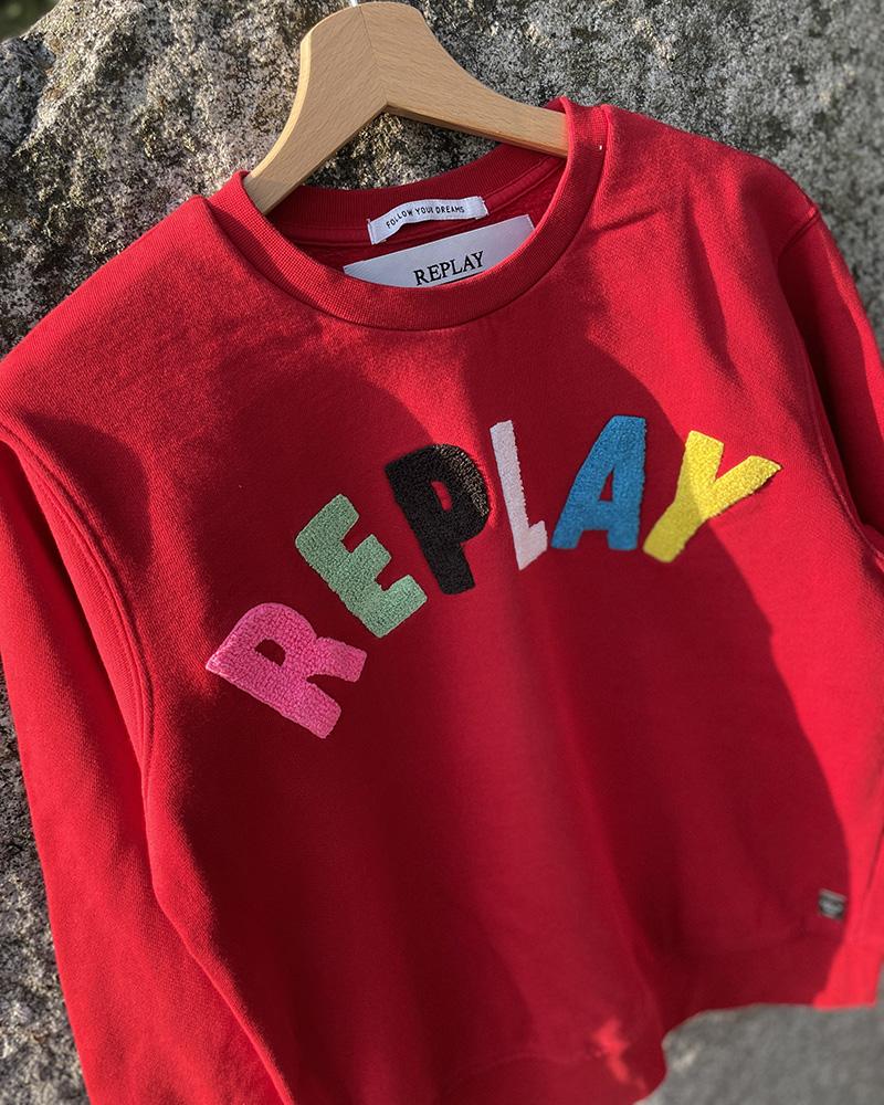 Women's sweatshirt Replay with a colorful inscription