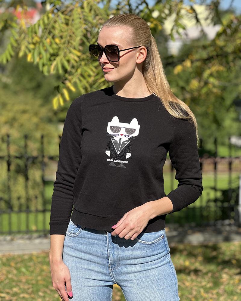 Karl Lagerfeld women's sweatshirt black with Choupette cat