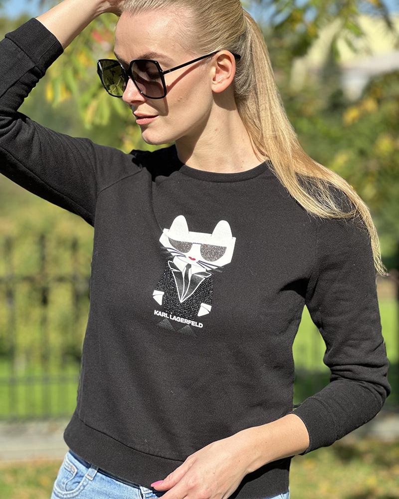 Karl Lagerfeld women's sweatshirt black with Choupette cat