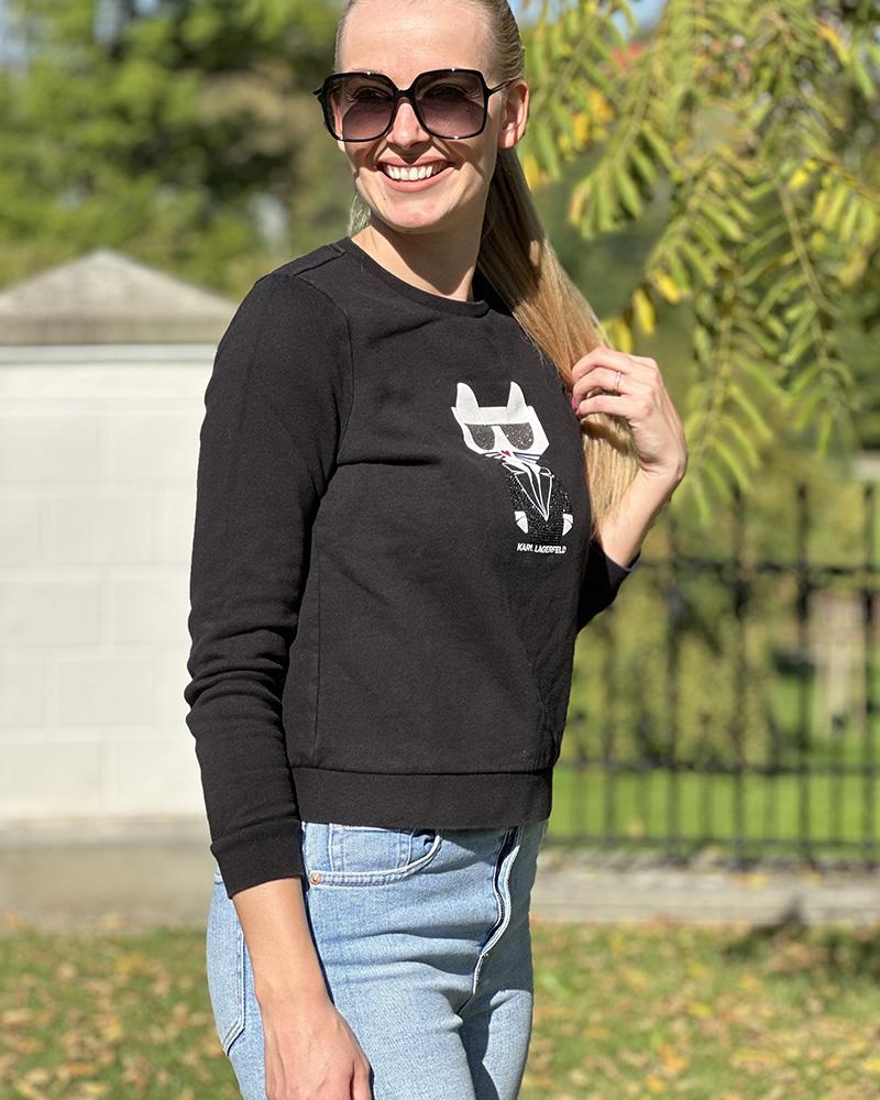 Karl Lagerfeld women's sweatshirt black with Choupette cat