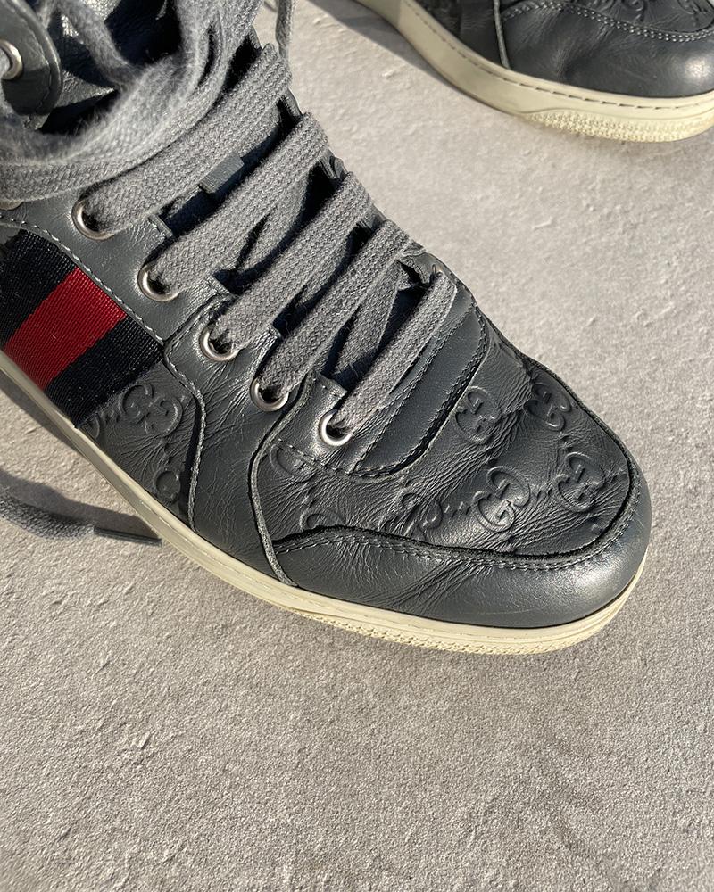 Tenisky pánské Gucci HIGH TOP GUCCISSIMA šedé