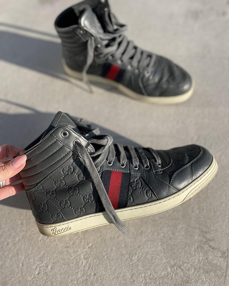 Tenisky pánské Gucci HIGH TOP GUCCISSIMA šedé