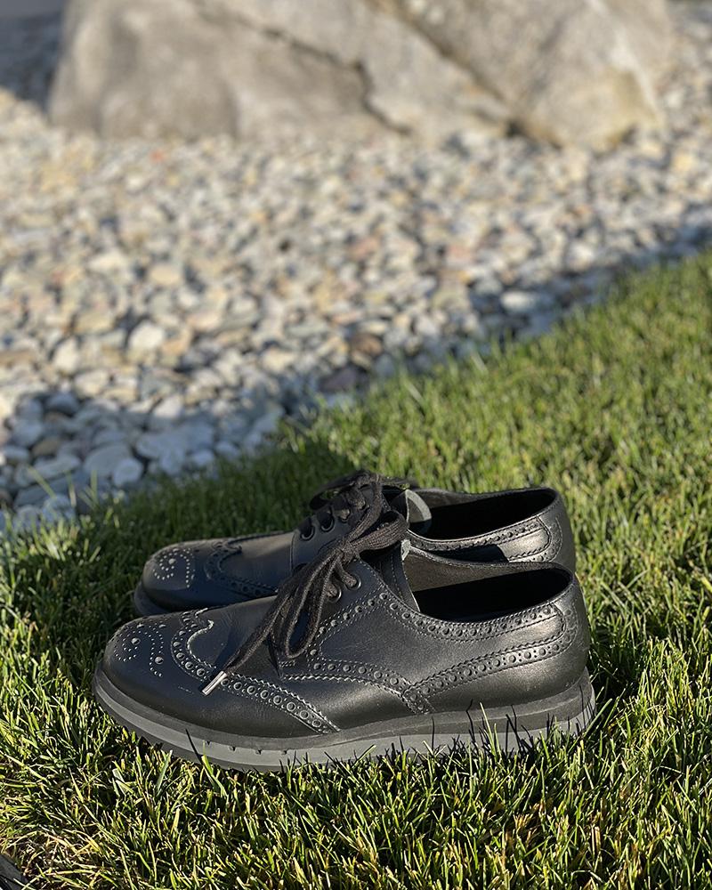 Polobotky pánské Prada FUL BROGUE DERBY černé