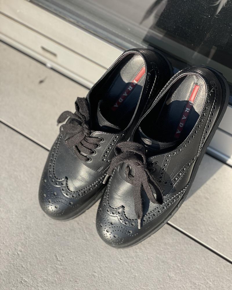 Polobotky pánské Prada FUL BROGUE DERBY černé