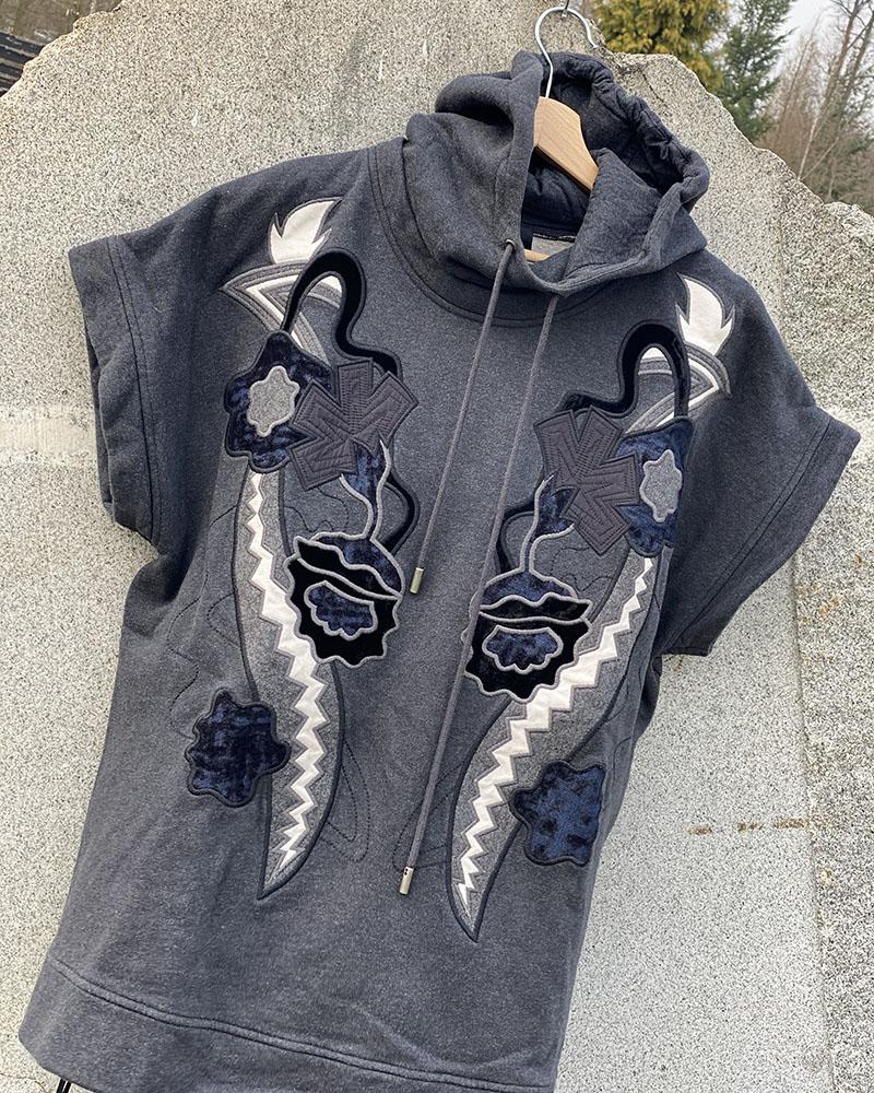 Women's sweatshirt Diesel Black Gold with patches