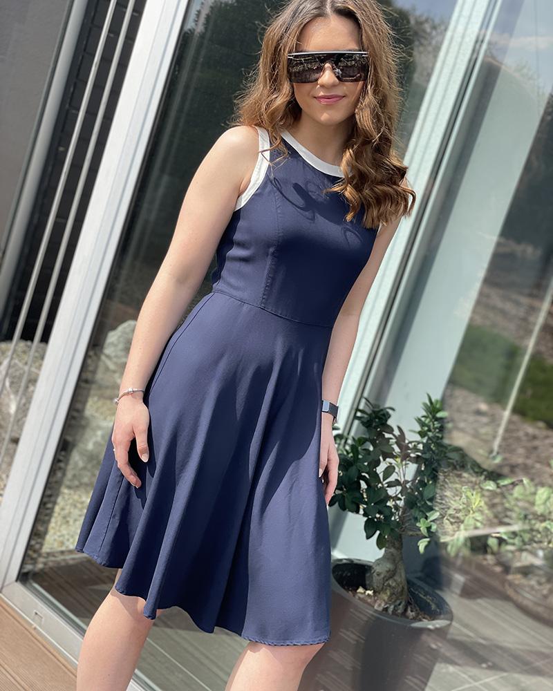 Women's dress Gant blue with white trim