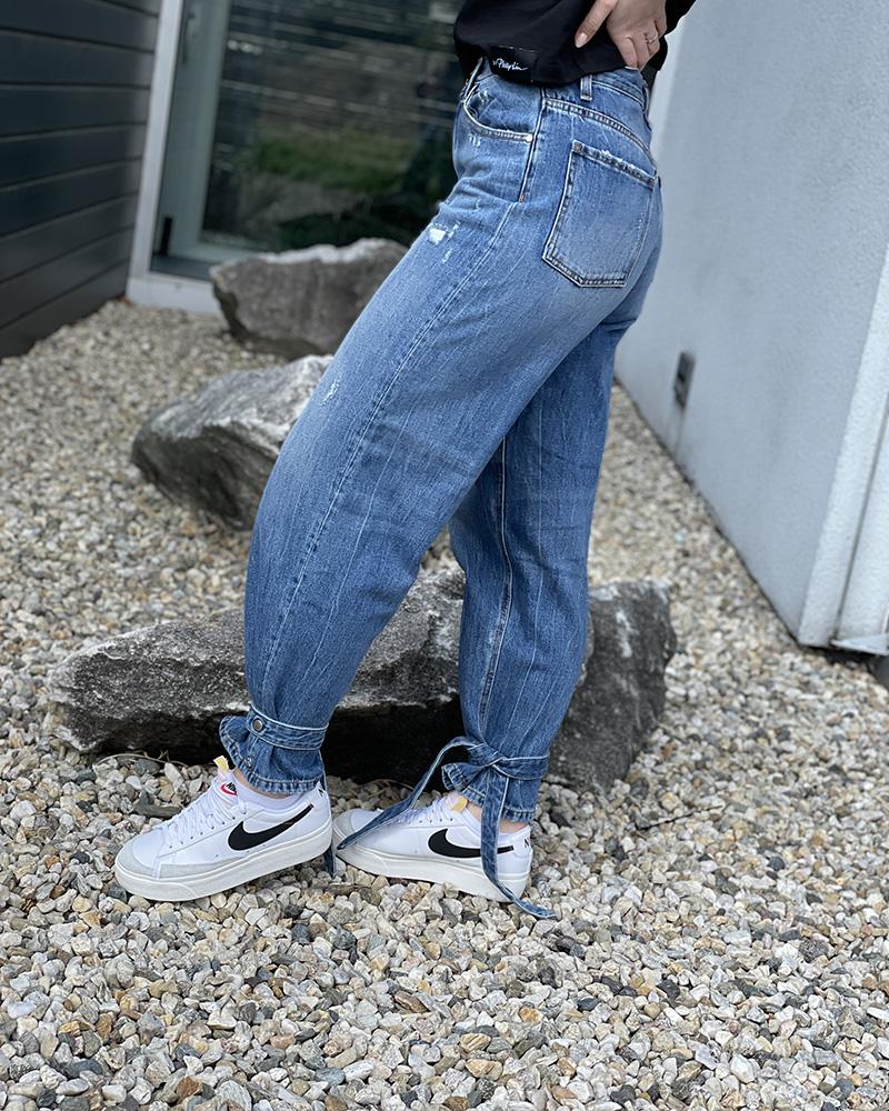 Pinko women's jeans with ankle ties