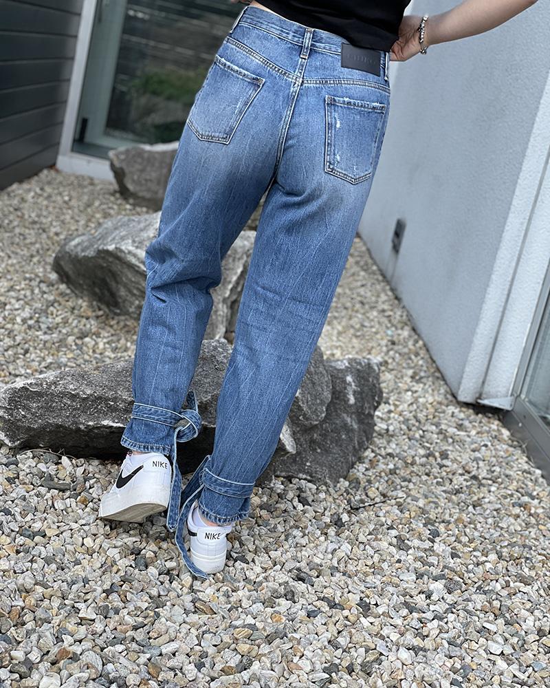 Pinko women's jeans with ankle ties