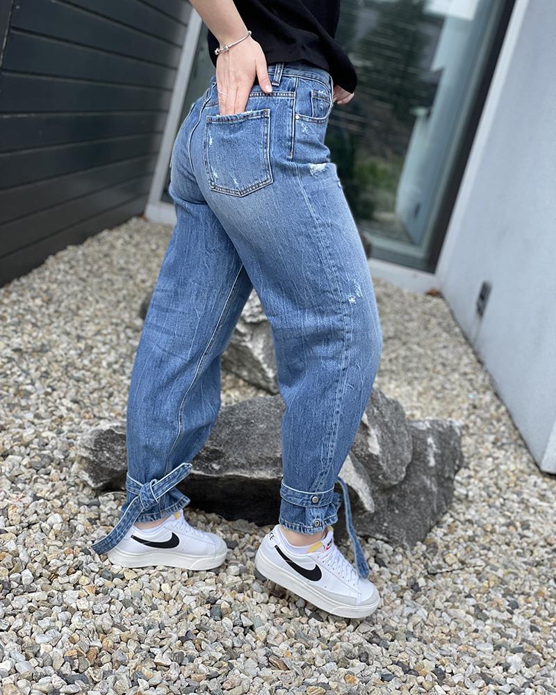 Pinko women's jeans with ankle ties