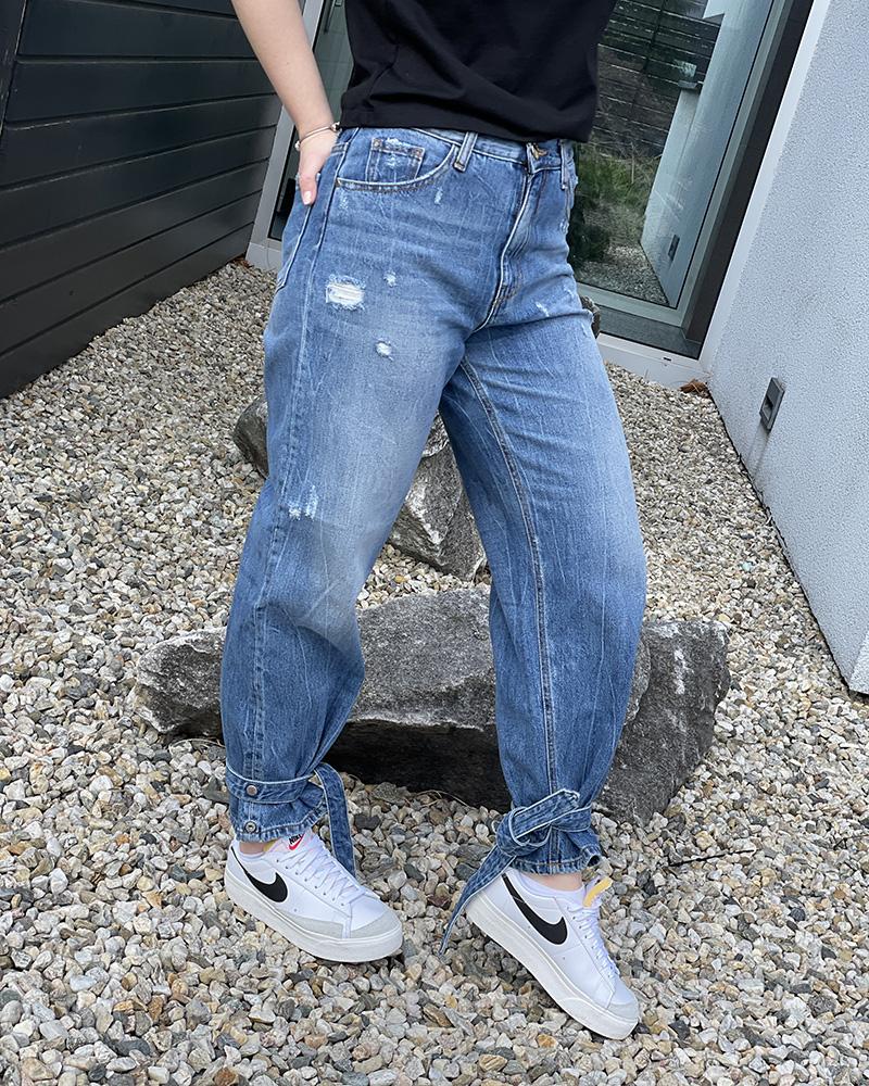 Pinko women's jeans with ankle ties