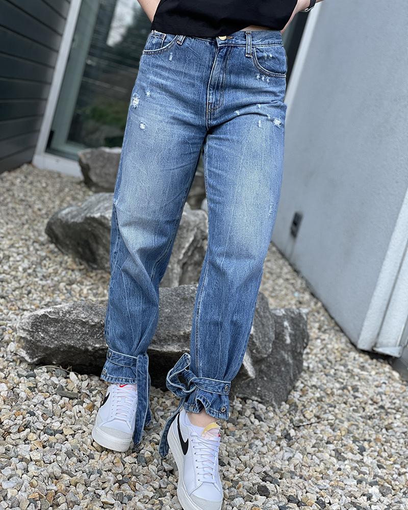 Pinko women's jeans with ankle ties
