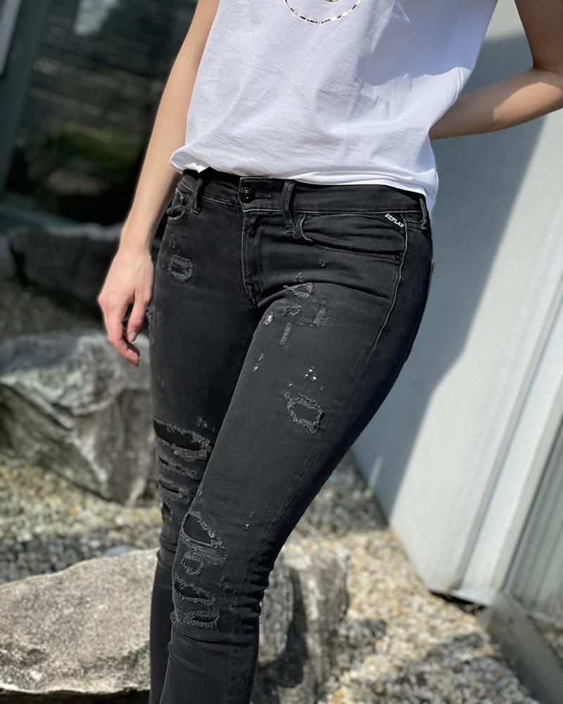 Women's jeans Replay LUZ black ripped