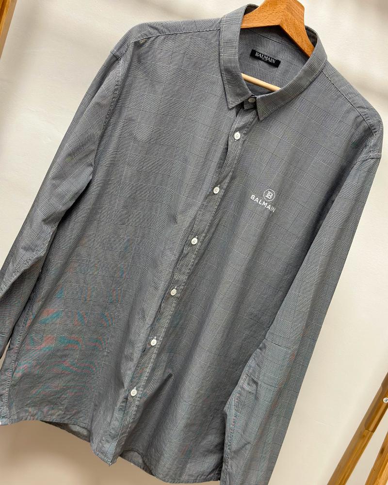 Košile pánská Balmain černo-bílá kostičkovaná