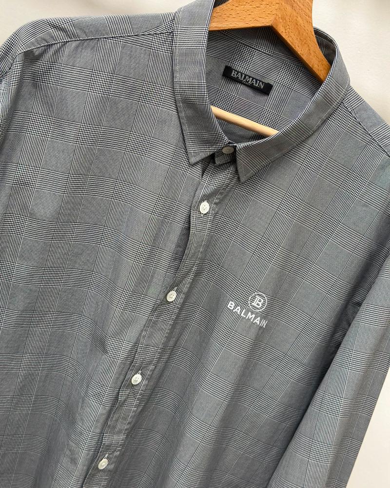 Košile pánská Balmain černo-bílá kostičkovaná