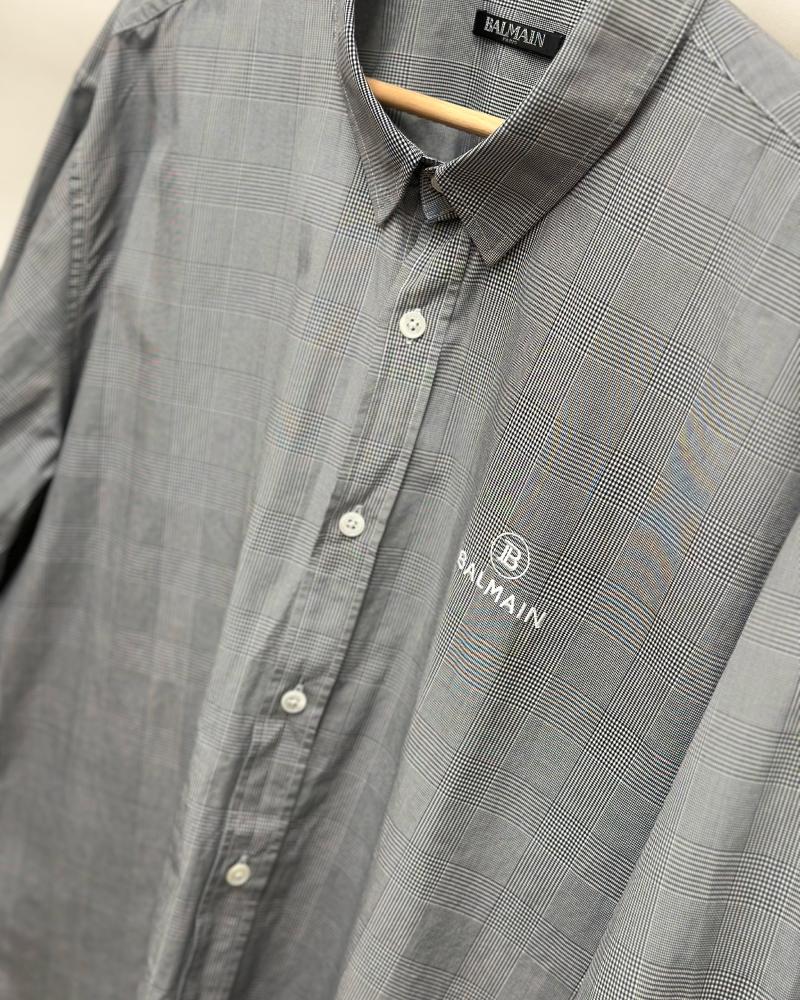 Košile pánská Balmain černo-bílá kostičkovaná