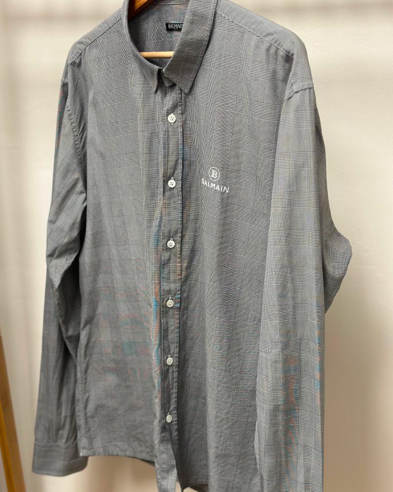 Košile pánská Balmain černo-bílá kostičkovaná