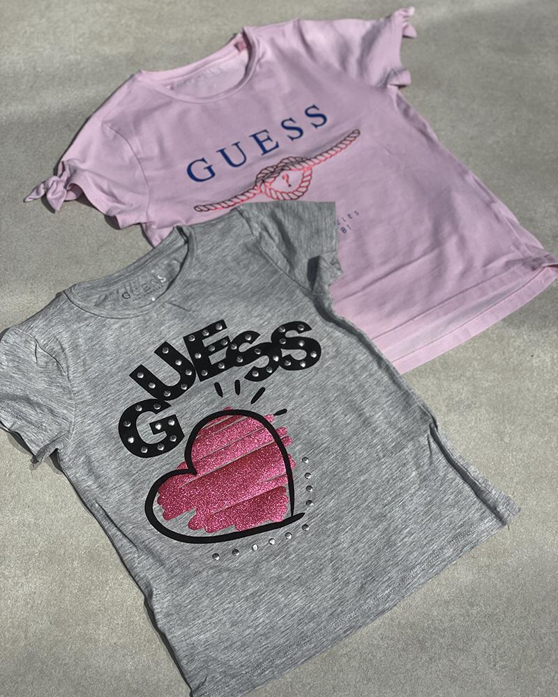 Guess children's t-shirt pink with lettering