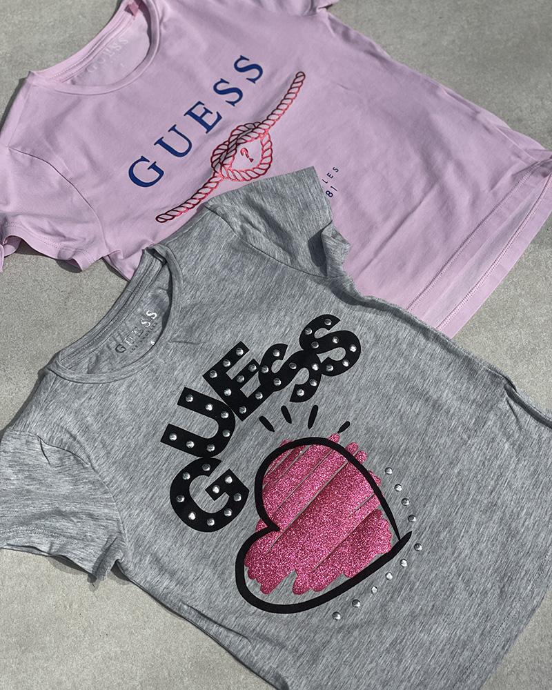 Guess children's t-shirt pink with lettering