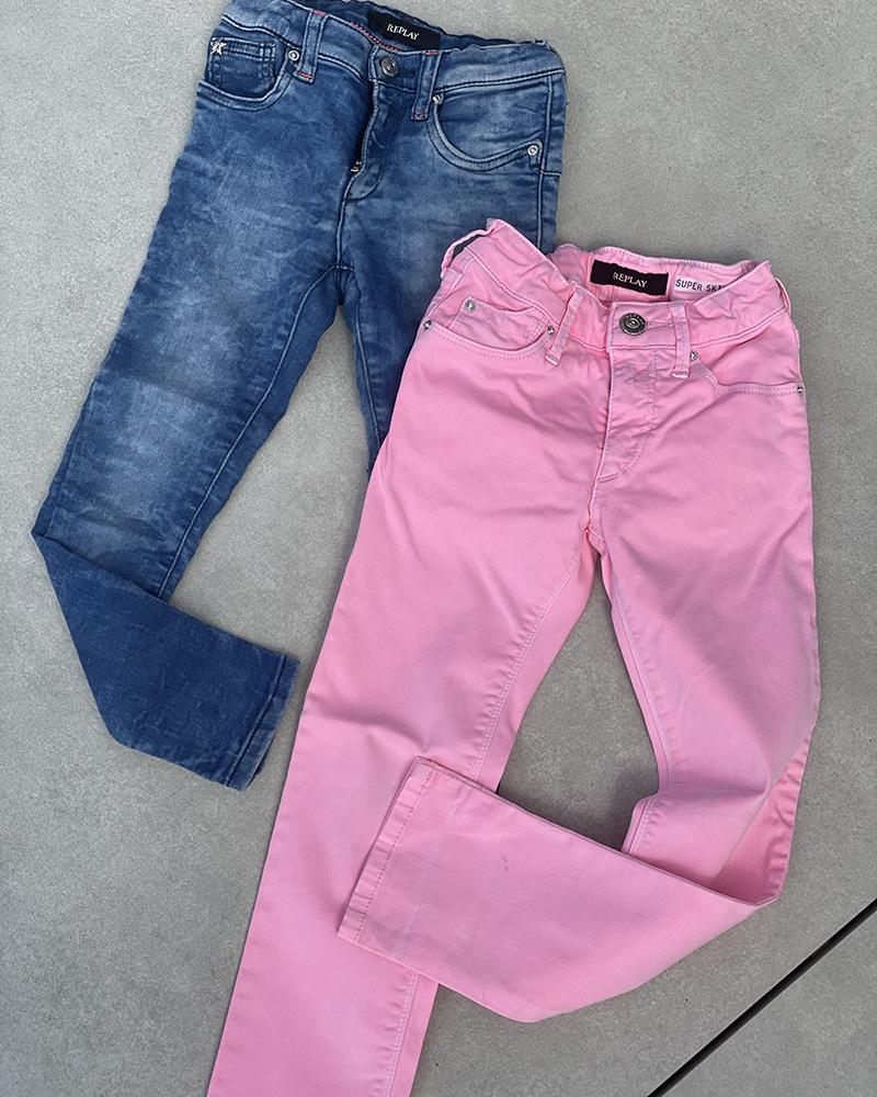 Džíny dětské Replay SUPER SKINNY růžové