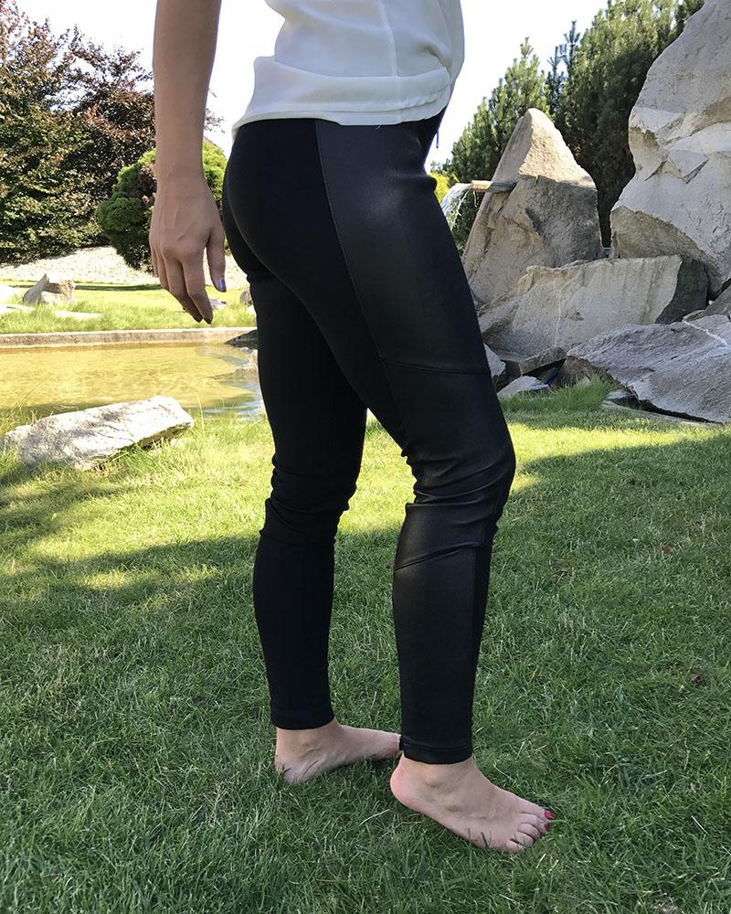 Women's trousers Burberry REGULAR black with leather
