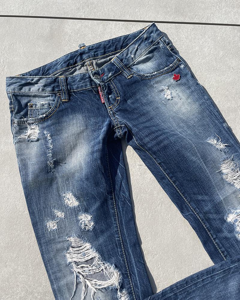 Dsquared2 women's blue jeans with holes
