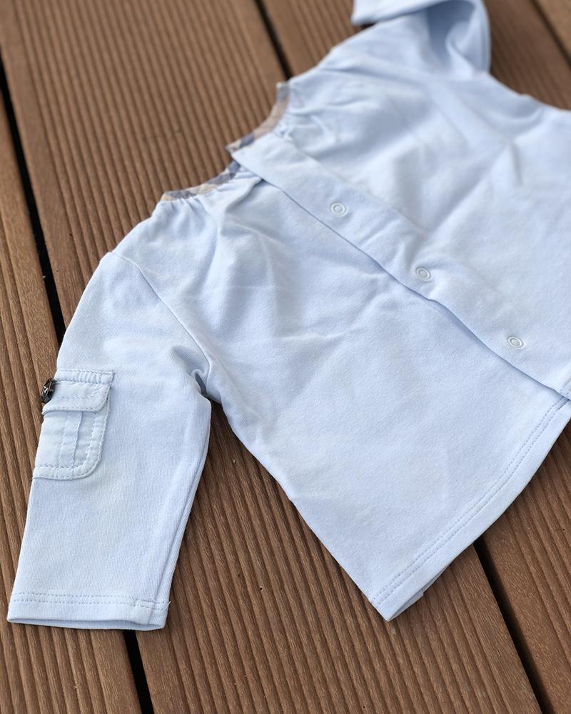 Triko dětské Burberry světle modré