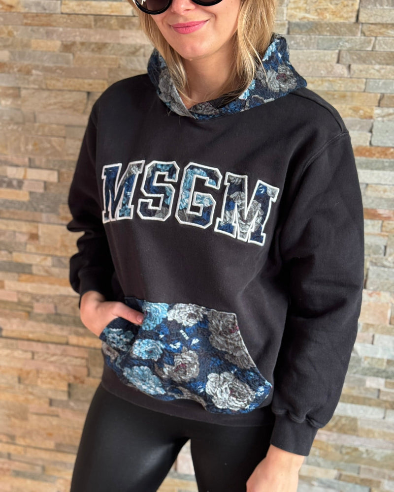 mikina_msgm_hoodie_cerna_kvetiny_XS