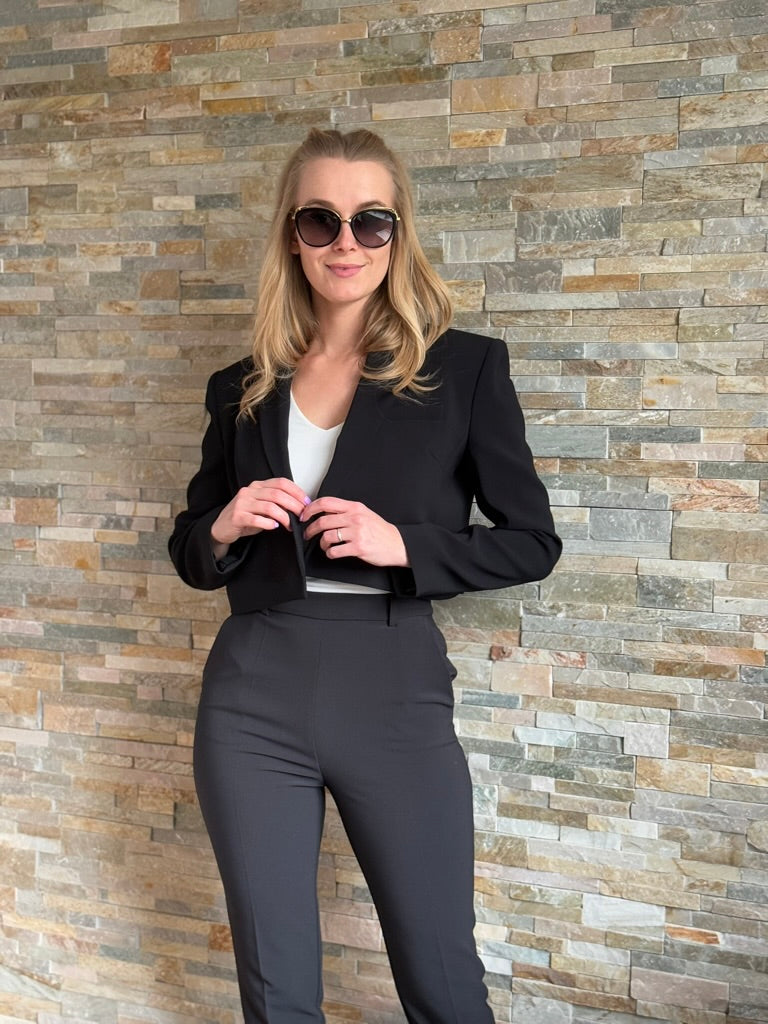 Women's jacket Pinko black without collar