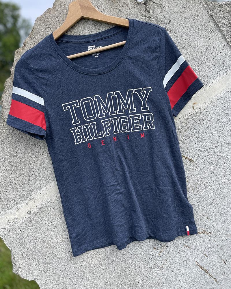 Triko dámské Tommy Hilfiger modré s nápisem