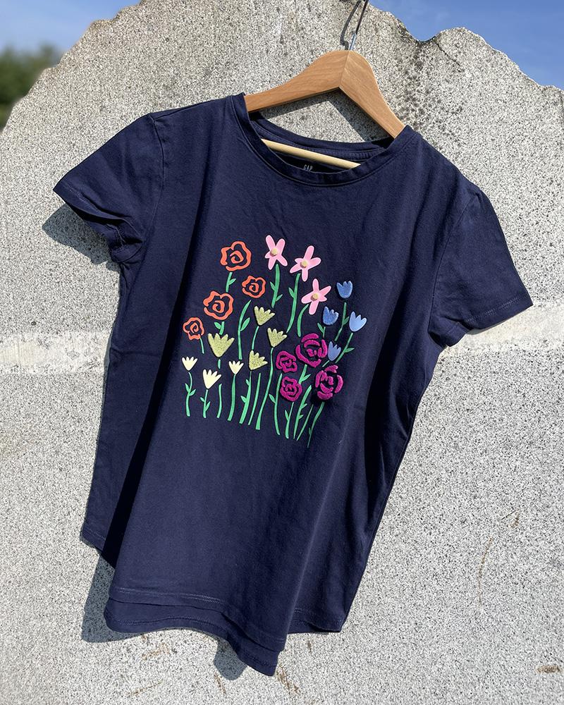 Children's t-shirt Gap blue with flowers