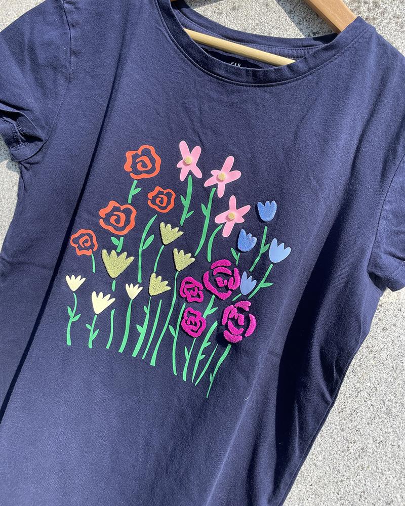 Children's t-shirt Gap blue with flowers