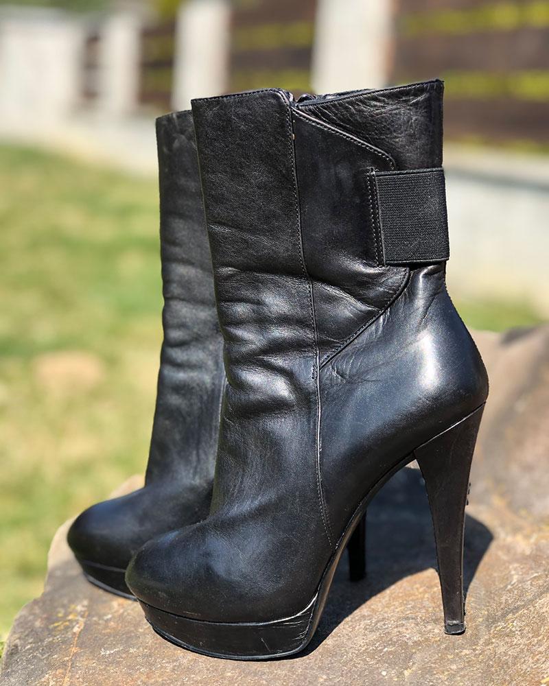 Guess women's black heeled boots